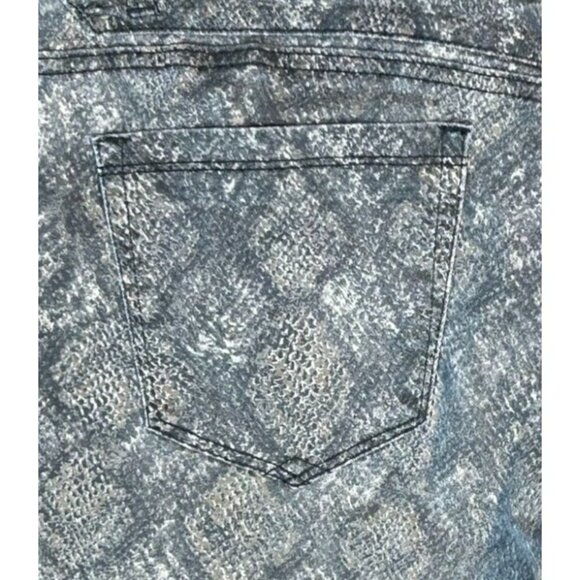 Democracy Ab Solution Zipper Pocket Snakeskin Print Skinny Jeans Size 8 - Picture 5 of 7